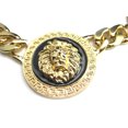 thumbnail image 3 of Cabeza de león de oro cadena de oro cabeza babero collar colgante león gargantilla joyería, 3 of 5