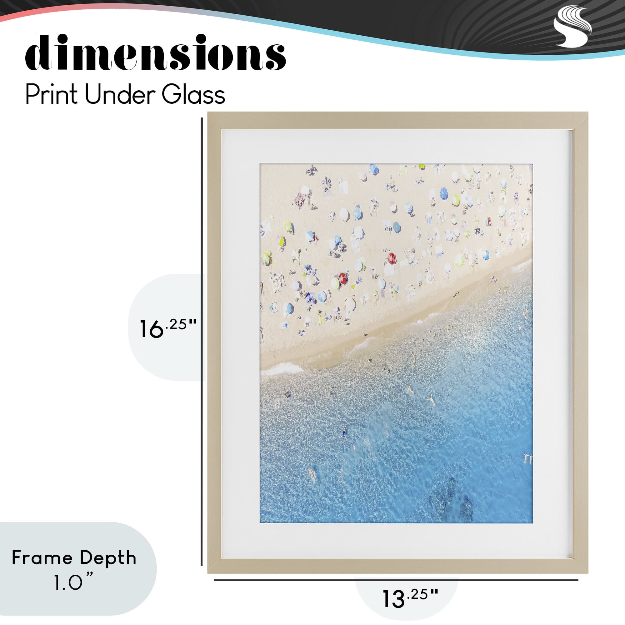 Stupell Industries Happy Beach in Summer Birch Framed Print Under Glass, design by Leah Straatsma