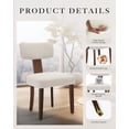 thumbnail image 4 of Modern Dining Chairs Set of 2 – Armless Linen Upholstered Chairs with Elegant Curved Back, Nailhead Trim & Solid Wood Frame for Kitchen & Dining Room – Light Beige, 4 of 8