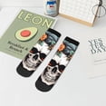 thumbnail image 5 of Uemuo Flower Horn Skull Printed Crew Socks, Moisture-Wicking Socks, Athletic Socks for Men Breathable Cushion Socks Casual Sport Socks for Running Traveling, 5 of 6