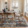 thumbnail image 3 of Bloom Rugs Washable Non-Slip 8' x 10' Rug - Blue / Orange Traditional Bordered Area Rug for Living Room, Bedroom, Dining Room, and Kitchen - Exact size: 8' x 10', 3 of 9