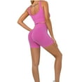 thumbnail image 4 of REORIAFEE Women Sets Disco Outfit Women Summer Sexy Round Neck Short Sleeve Women Short Sleeve One Piece Hot Pink L, 4 of 4
