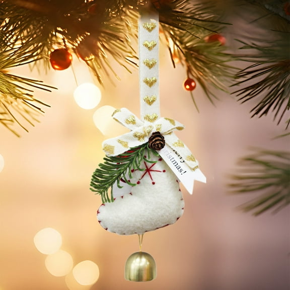 Toycle Christmas Small Fragrant Wind Chimes Christmas Tree Decoration Christmas Bells Home Living Room Restaurant Window Small Hanging Ornaments(W,polyester)