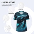 thumbnail image 3 of Hirioo Vintage Blue Pattern Whale for Men's Baseball T-shirt Shirts Short Sleeve Casual Summer Button Stretch T Shirts,Size S-4XL-3X-Large, 3 of 7