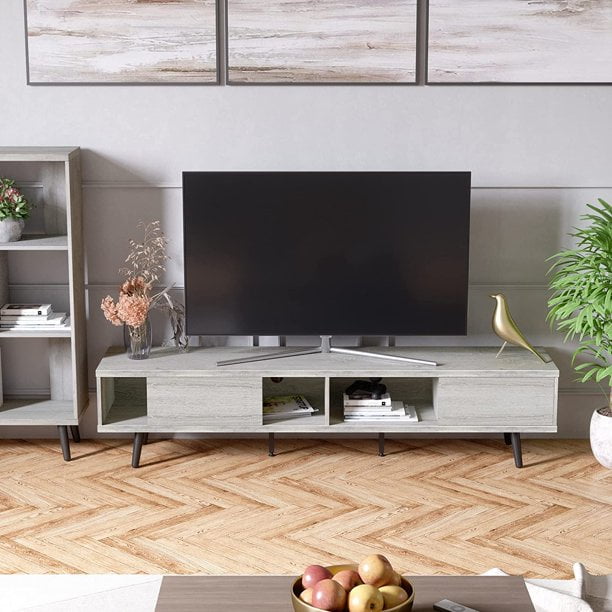 Bestier 70 Inch Mid Century Modern Tv Stand Wooden Media Console With Storage Com Bestier 70 Inch Mid Century Modern Tv, 70 Inch Tv Console Table