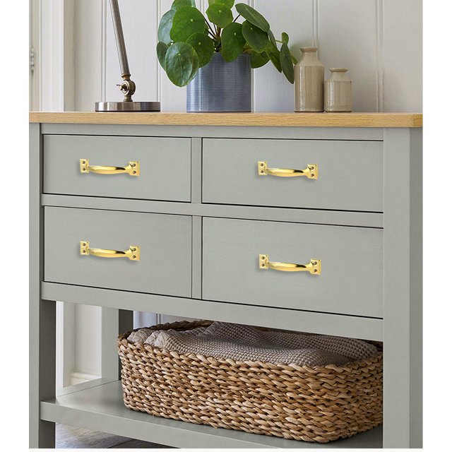 4 manijas doradas para puertas de granero, manijas para puertas para cercas de madera, manijas de gabinete vintage para muebles de gabinete de cocina, herrajes para gabinetes con cajones JM