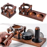 Adjustable Wooden Espresso Tamping Station Coffee Tamper Base Portafilter Holder A YIWEI