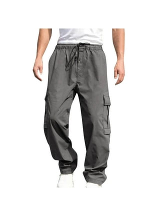 Hanas Men's Straight Workwear Casual Trousers, Solid Color Lightweight  Outdoor Fishing Travel Safari Pants with Pocket