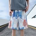 thumbnail image 3 of Beach Shorts for Men 2026 Summer Casual Floral Printed Lightweight Loose Fit Elastic Waist Wide Leg Shorts with Pockets, 3 of 4