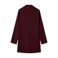 thumbnail image 3 of Winter Clearance Deals PITAUCE Womens Winter Coats Business Attire Solid Color Long Sleeve Single Breasted Slimming Cardigan Suit Coat Jackets for Women Wine M, 3 of 5