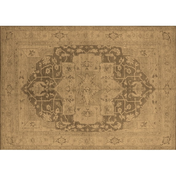 Ahgly Company Indoor Rectangle Oriental Brown Industrial Area Rugs, 8' x 10'
