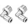 thumbnail image 1 of 4pcs All-Copper Nickel Plated Quick Connect Hose Fittings 10mm Pneumatic Quick Connect + 90 Degree BSP Male Thread(1/8"), 1 of 5