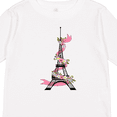 thumbnail image 4 of Inktastic Eiffel Tower in Paris with Flowers and Pink Banner Boys or Girls Long Sleeve Toddler T-Shirt, 4 of 5