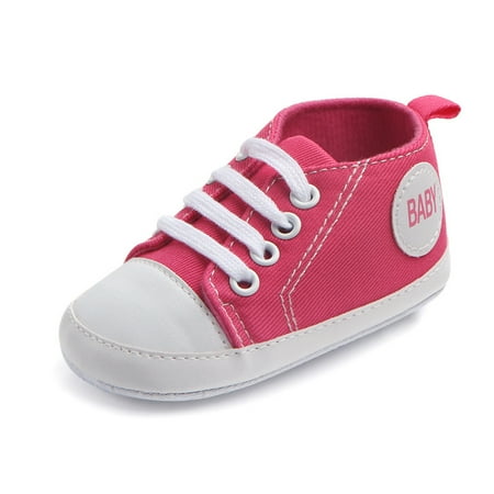 

Toyella Canvas Classic Sports Sneakers Baby Boys Girls First Walkers Shoes Infant Toddler Soft Sole Anti-slip Baby Shoes 3 12cm