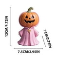 thumbnail image 3 of Pink Ghost Halloween Decor Indoor,Cute Resin Pumpkin Pink Ghost Decor Figurine,Halloween Miniature Figurine Party Centerpiece Unique Gift Idea (A), 3 of 6
