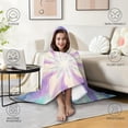 thumbnail image 4 of Wearable Blanket,Tie Dye Pattern Hooded Wearable Flannel Blanket for Adults & Teens with Buckle,Winter Poncho Shawl Wrap Cape,50"x60", 4 of 5