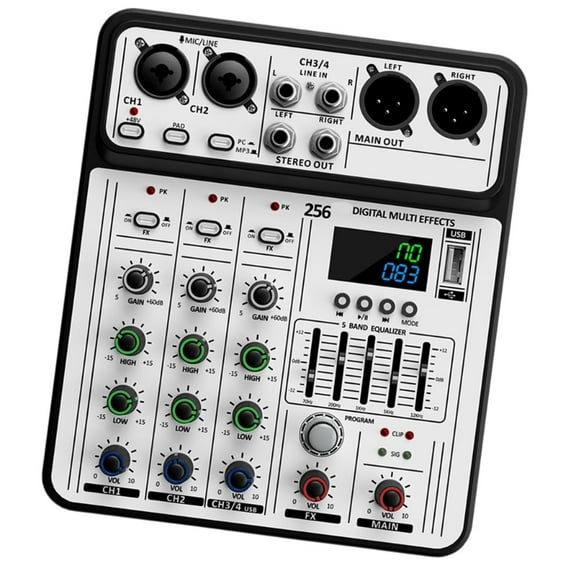 Advanced 4Channel Audios Mixer Audios Consoles USB Playbacks for Concerts