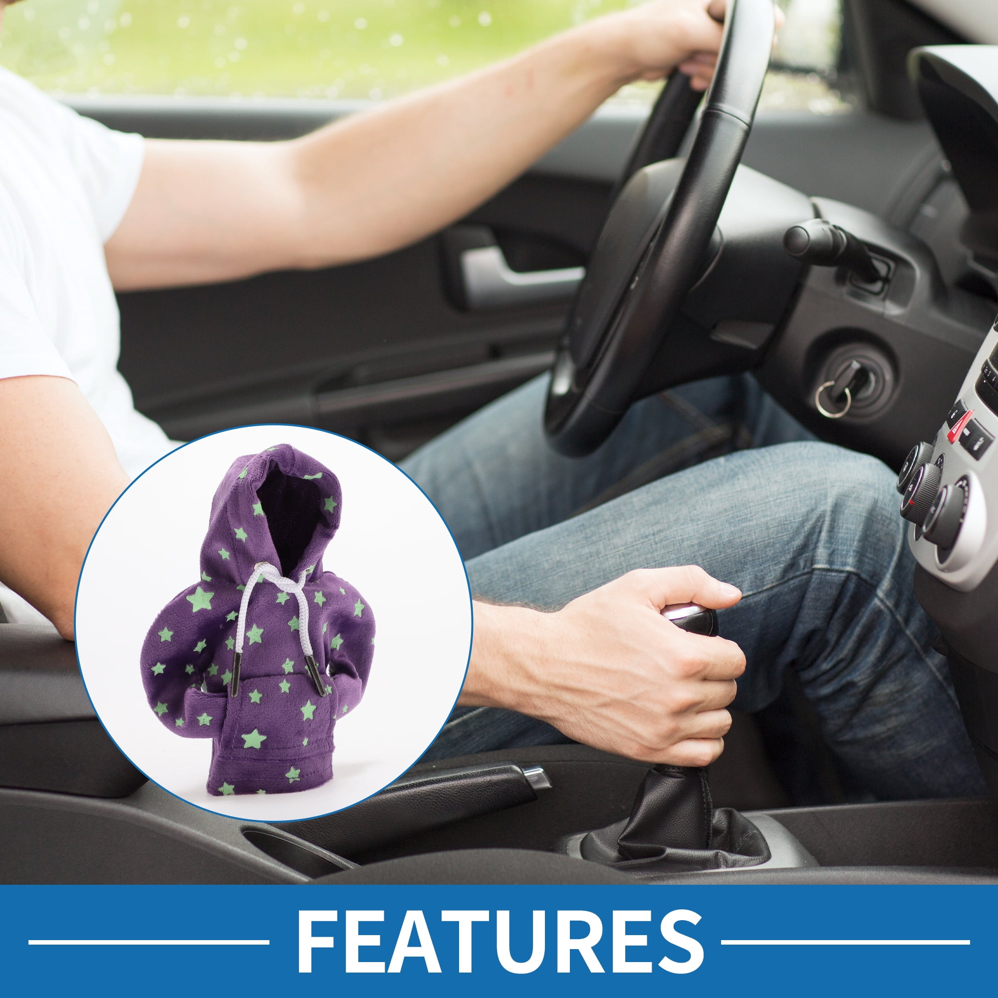 Unique Bargains Universal Shift Knob Cover Star Glow in the Dark for Car RV Truck Purple