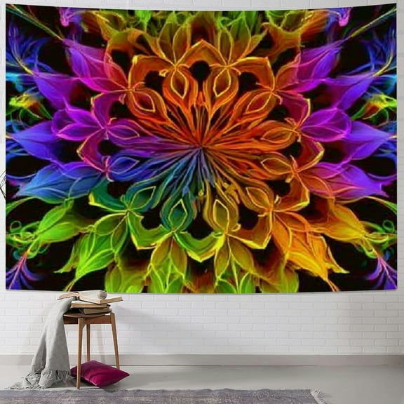 BCIIG Flower Rainbow Tapestry Wall Hanging Unique Style Home Decor 40x30inch