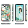thumbnail image 7 of ULAK iPhone 11 Pro Max Case, Stylish Slim Hybrid Dual Layer Heavy Duty Shockproof Bumper Hard Back Phone Case for Apple iPhone 11 Pro Max 6.5 inch for Women Girls, Mint Floral, 7 of 7
