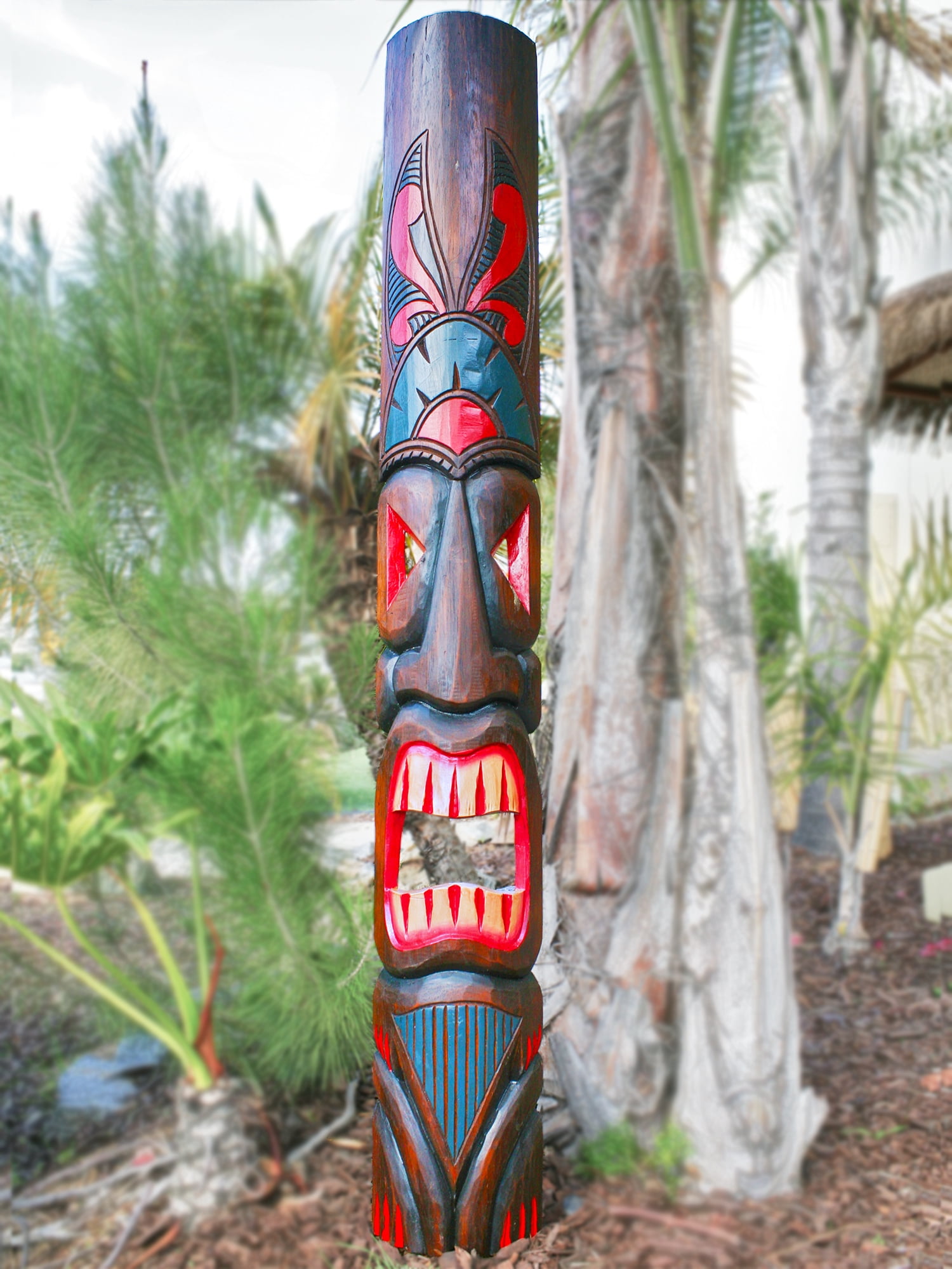 Backyard X-Scapes 60" Tiki Mask Crazy Classic Tongue Garden Statue