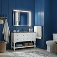 thumbnail image 5 of Frame Light 48 in. W x 36 in. H Rectangular Aluminum Framed Anti-Fog LED Wall Bathroom Vanity Mirror in Black, 5 of 6