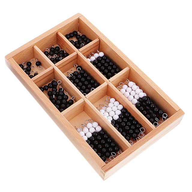 Matemática Juguete perfecl Juguete de matemáticas Montessori Negro y Perla Barra 1-9