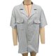 thumbnail image 1 of Camisa de manga corta para hombre Bolsillos en el busto Cuello vuelto Cierre de botón Color puro Blusa informal de verano Azul L, 1 of 3