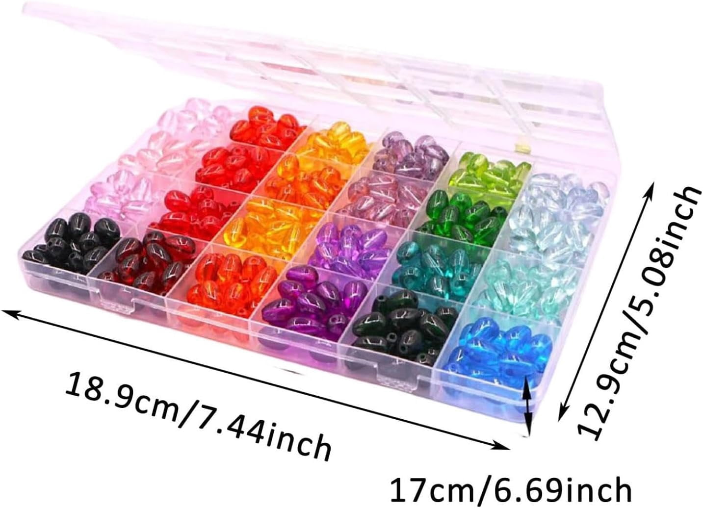 800 Pcs Glass Beads Set – 6x12mm Round in 24 Colors, Includes Elastic String, Smooth Frosted DIY Bracelet & Necklace Kit, Craft Gifts for Teens & Adults(RL B 1 Set)
