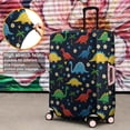 thumbnail image 4 of Dark Cartoon Dinosaurs Flowers Hearts Palm Trees Pattern Luggage Cover Fashion Suitcase Cover Baggage Covers Fit 25-28 Inch Luggage (Go Travel), 4 of 5