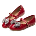 thumbnail image 1 of Balerina Para Niña Charol Rojo Ninos Moño Con Pedrería 12-21 rojo 21, 1 of 5