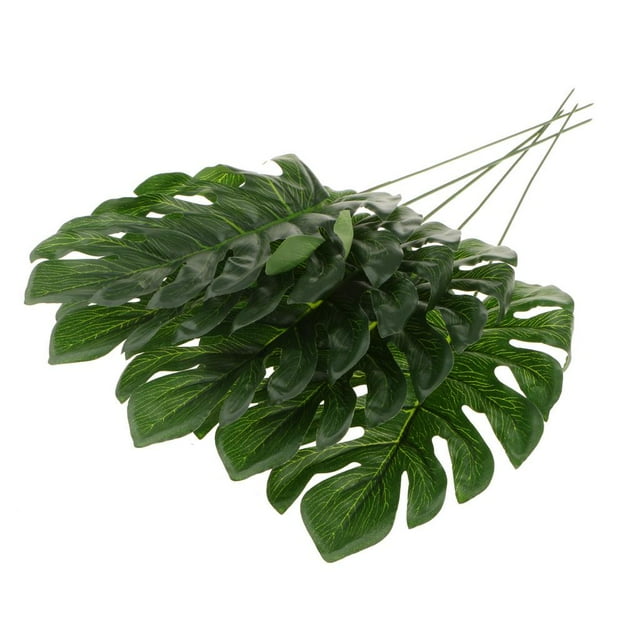 5 Piezas Gran Hojas de Follaje Artificial DIY Decoración para Hogar Boda - Hojas de Monstera Hoja Monstera Sunnimix Simulación de hojas artificiales.