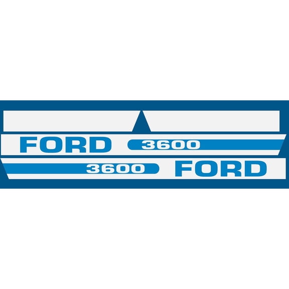 Hood Decal Emblem White Sticker Set For Ford 3600 Tractor