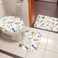 thumbnail image 5 of Spring Animal Bathroom Rugs Set Watercolor Funny Birds Gradient Color Leaf Farmhouse Non Slip Absorbent Soft Bath Mats 3 Piece Set with Bathroom Rug, U-Shaped Floor Mat, Toilet Seat Cover Large Size, 5 of 9