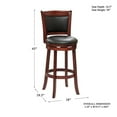 thumbnail image 3 of Home Square 2 Piece Faux Leather Bar Stool Set with Wood Base in Dark Cherry, 3 of 5