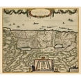 thumbnail image 3 of Visscher 13x12 Black Modern Framed Museum Art Print Titled - Holy Land Israel - Visscher 1659, 3 of 5