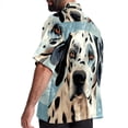 thumbnail image 3 of Spotted Dog Men's Short Sleeve Beach Shirts, Casual Printed Button Down, Summer Unisex Spread Collar Tops, 3 of 6