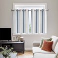 thumbnail image 5 of Blue Beige Kitchen Curtains Short 54 Inch Length, Modern Abstract Gradient Vertical Stripes Grommet Top Bedroom Living Room Curtains, Light Filtering Cafe Curtain Drapes 2 Panels Set 84''x54'', 5 of 9