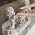 thumbnail image 2 of Luxorio Suction Bathroom Organizer, Shower Suction Organizer Rack Above Sink, No-Drill Wall-Mounted Shower Shelf, for Bathroom Kitchen Multipurpose Storage Shelfs (Transparent 2pc), 2 of 7