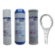Universal Reverse Osmosis RO Replacement Set of 3 filter cartridges : Sediment, GAC, CTO Carbon Block for undersink RO. 3 Pk. Size: 10"x2.5"