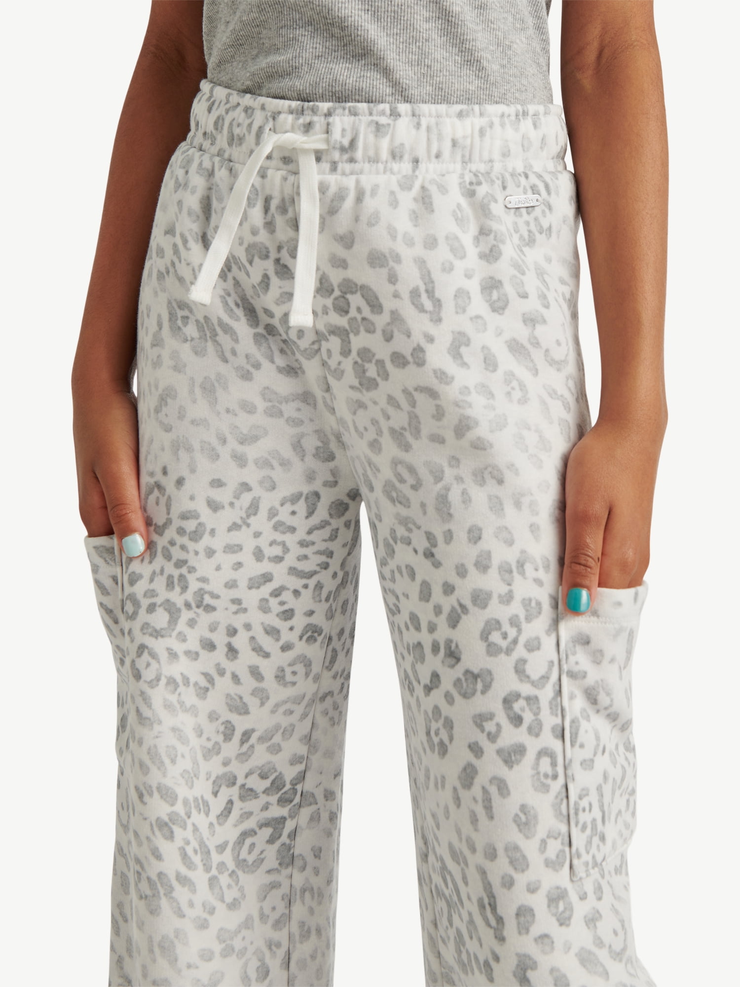 Justice Girls Fleece Cargo Wide Leg Pants, Sizes XS - XLP