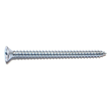 

#12 x 3 Zinc Plated Steel Phillips Flat Head Sheet Metal Screws SMSFLS-221