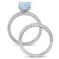 thumbnail image 4 of Everly Women's Aquamarine 14k White Gold Bridal Set, 4 of 8