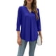 thumbnail image 3 of SAYOO, camisetas salvajes a la moda para mujer, camisetas de manga 3/4 con botones y cuello en V de Color sólido, camisas informales holgadas de primavera, ropa de calle SAYOO  moda, 3 of 6