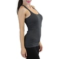 thumbnail image 4 of ToBeInStyle Womens Essential Ribbed Racerback Versatile Layering Cotton Blend Tank Top, 4 of 5