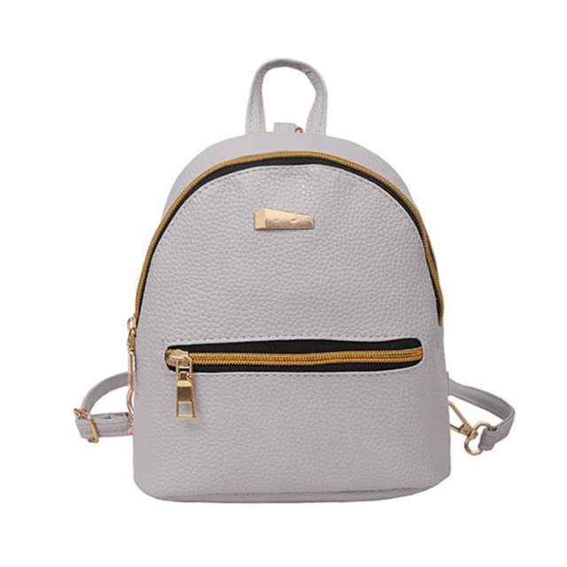Mochila de viaje para mujer, bolso escolar de piel sintética, bolsa de compras, cremallera, teléfono portátil, paquete de cosméticos, color blanco kenally AP000927-02