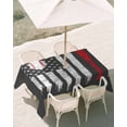 thumbnail image 3 of 52x70 Inch Outdoor Tablecloth with Umbrella Hole Zipper Rectangle American Flag Rectangular Tablecloths Outside Waterproof Retro US Flag Baseball Stars Gray Patio Table Cloth Cover for Picnic Party, 3 of 8