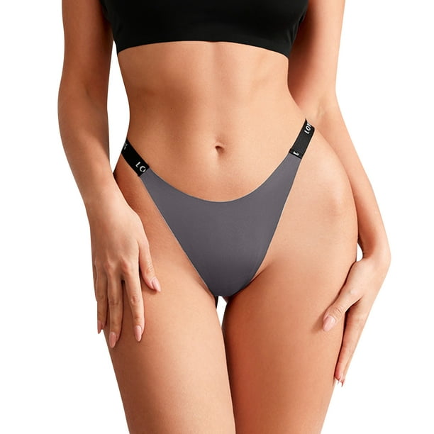 nsendm Female Underpants Adult Cotton Briefs for Women Womens Panties  Seamless Thin Strap Thong Letters Sports Fitness Womens Bikini Underwear(D,  S)
