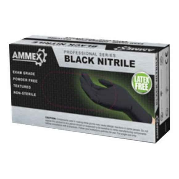 AMMEX Professional - Gants - Jetables - XL - Caoutchouc nitrile - Noir (pack de 100)