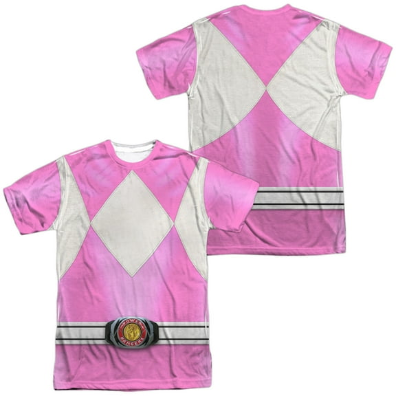 Power Rangers Men's Pink Ranger Sublimation T-shirt Large White